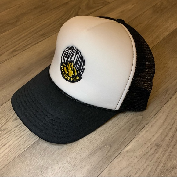 Vintage Trucker Hat Snapback Retro Everything To Live For Mountain Hiking Happy - Picture 2 of 6